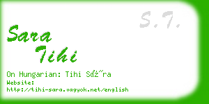 sara tihi business card